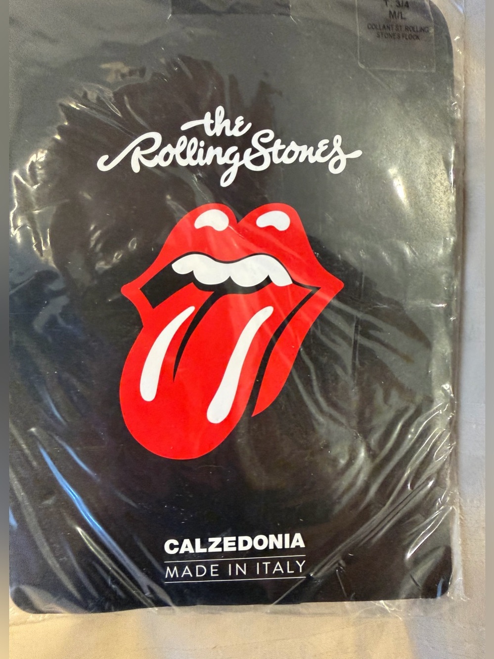 Calzedonia The Rolling Stones Black Red Tongue Graphic Hosiery